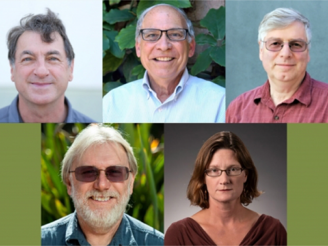 Photo of Mark Bowick, Richard Mayer, Chris Palmstrøm, Julie Simpson, and Dar Roberts